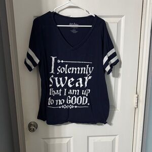 Torrid Navy Graphic V-Neck Tee